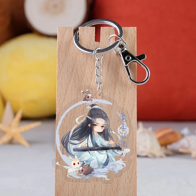 Anime Mo Dao Zu Shi Keychain Cartoon Figure Wei Wuxian Lan Zhan Cosplay Acrylic Pendant Keyring