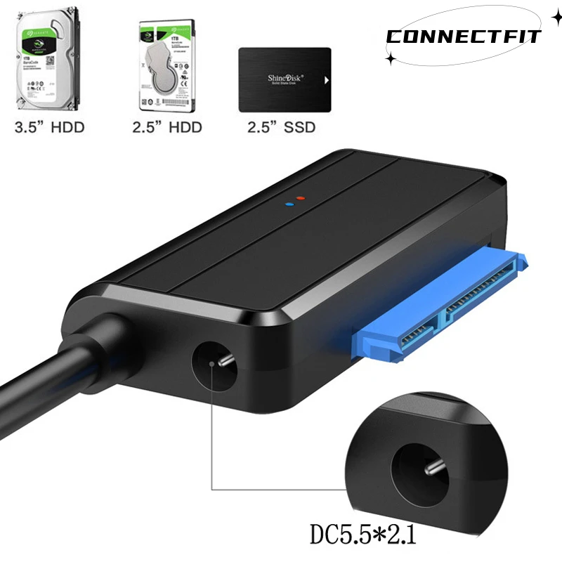 USB SATA 3 Cable Sata To USB 3.0 Adapter UP To 5 Gbps Support 2.5/3.5In External SSD HDD Adapter Hard Drive Sata III ConnectFit