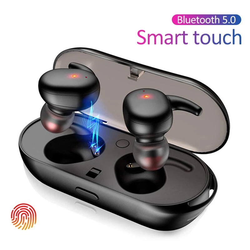 Mini In-Ear 5.0 Bluetooth Earphone HiFi Wireless Headset With Mic Sports Earbuds Handsfree Stereo Sound Earphones for All Phones