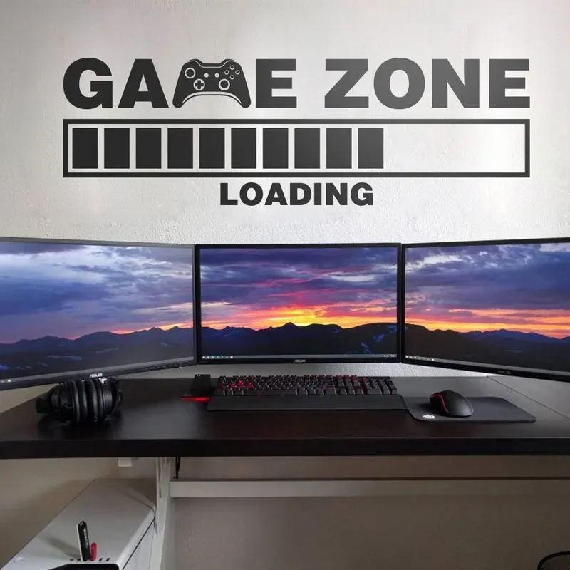 Game Zone Loading Controller Wall Sticker Vinyl Home Decor For Kids Room Teens Bedroom Gaming Room Decals Interior Mural A179
