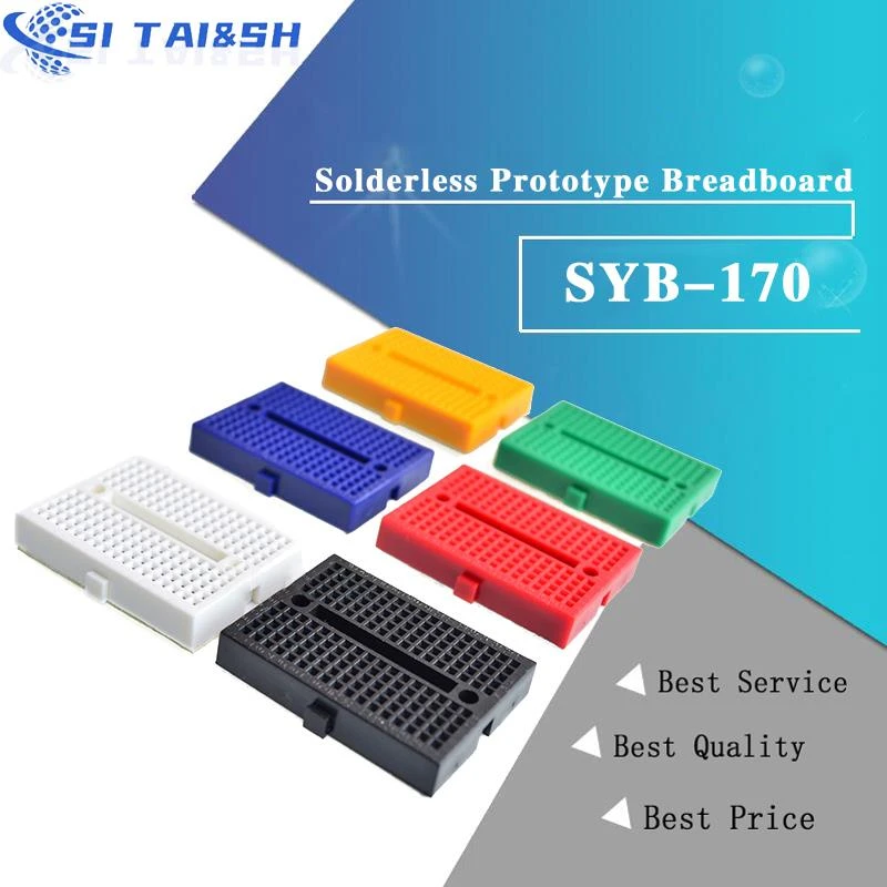 1PCS SYB-170 Mini Solderless Prototype Breadboard 170 Tie-points PCB Test Board molewei