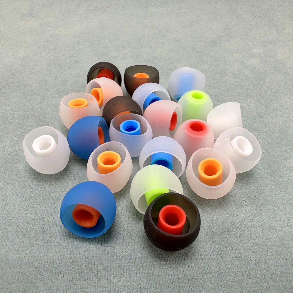 10pcs/5pairs 3.8mm soft Silicone In-Ear Earphone covers Earbud Tips Ear buds eartips Dual color Ear pads cushion for headphone