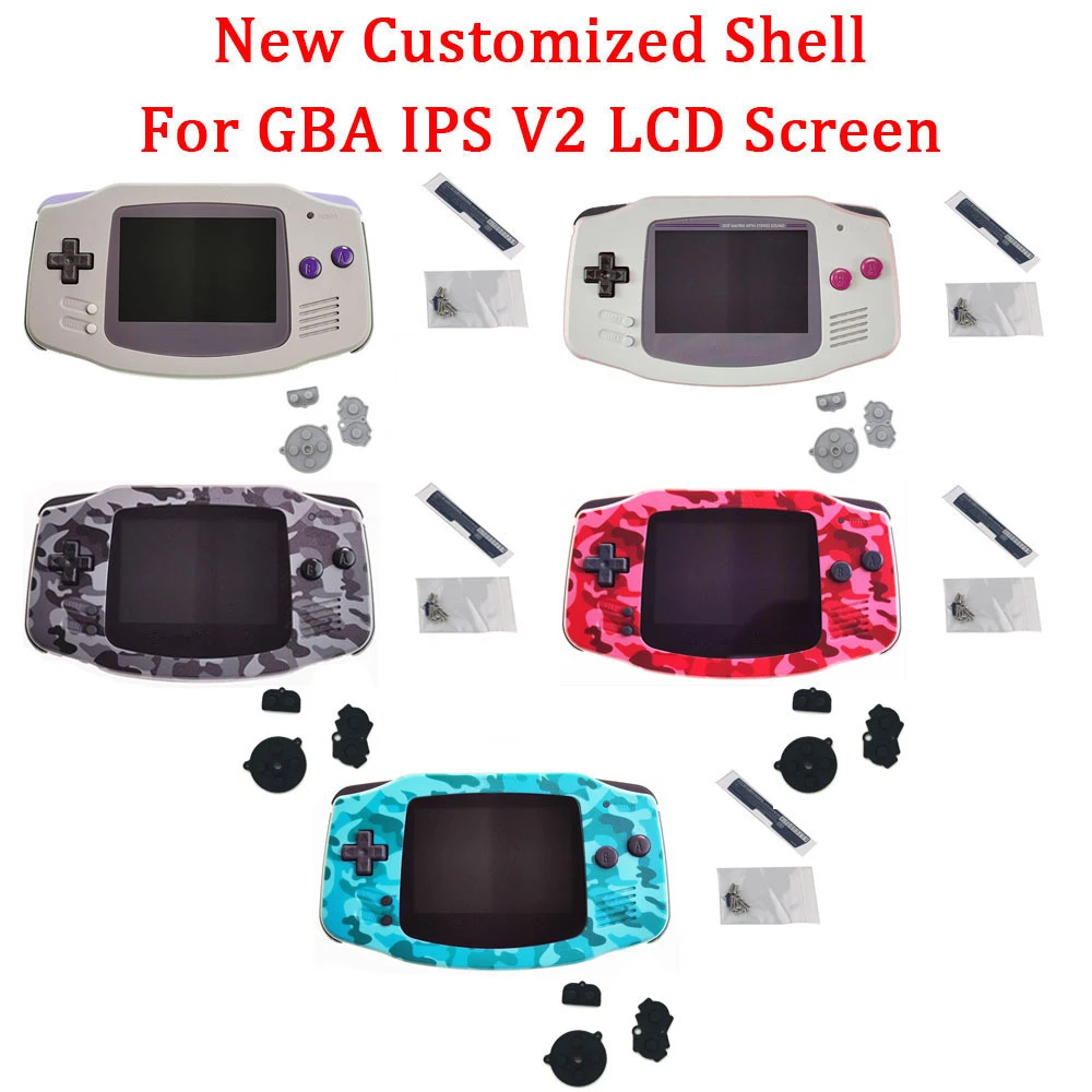 New SNES Shell for GBA IPS V2 LCD Screen Pre cut Original Shell for GAMEBOY ADVANCE shell housing with glass lens and buttons