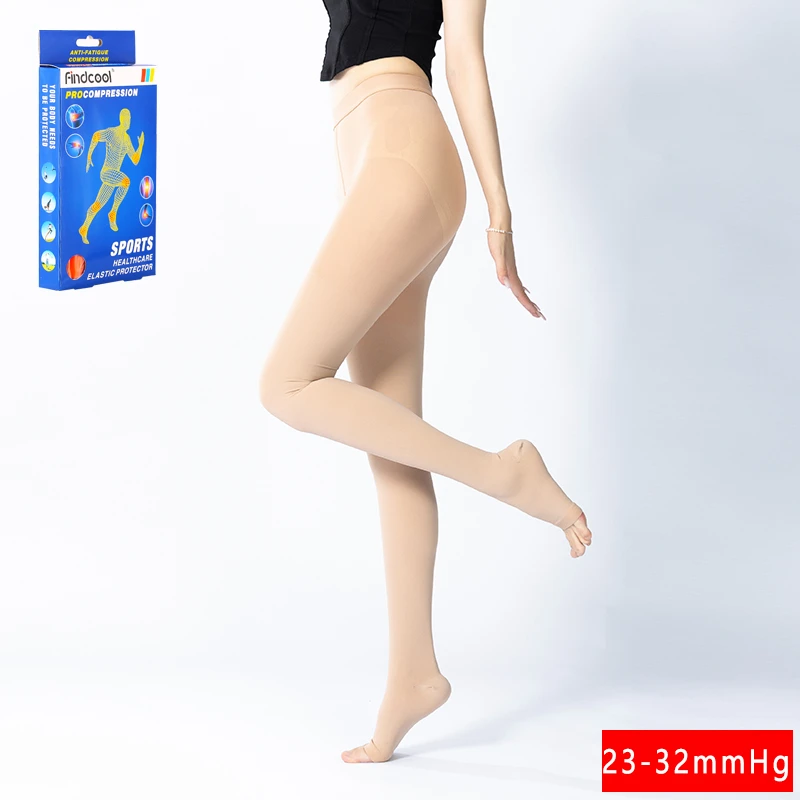 Findcool Medical Compression Pantyhose for Varicose veins Stockings 20-30 mmHg Compression Support pantyhose Plus Size Thights