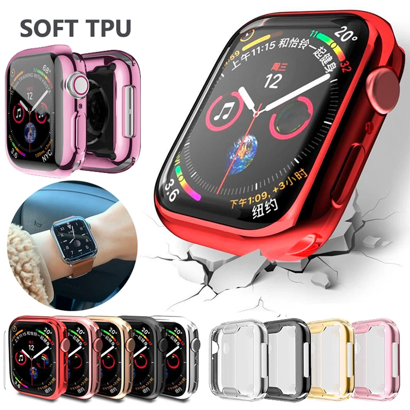 Watch Cover case For Apple Watch series 5 4 3 2 1 bands 42mm 38mm  40mm 44mm Slim TPU case Protector for iWatch 4 3 42mm 38mm