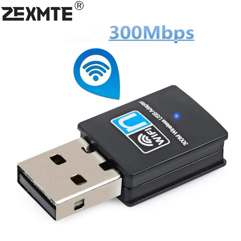 Zextem 300Mbps Wi-Fi Network Adapter for PC/Desktop/Laptop RTL8192 Chipest Mini Travel USB wifi Reciver Support Mac OS X