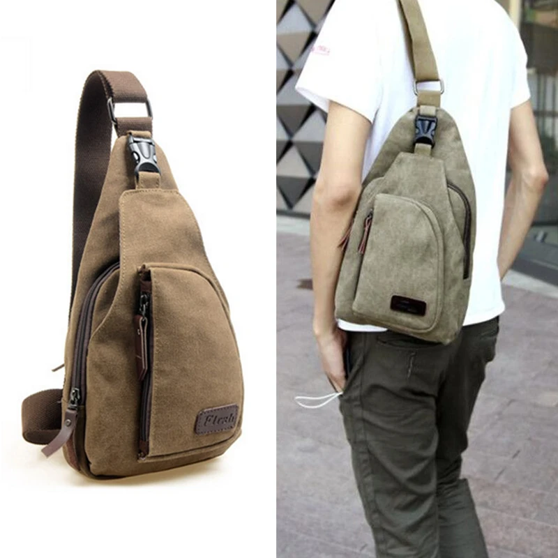 Useful Man Chest Sling Crossbody Bag Casual Travel Canvas Messenger  Bag Back Chest Bags Men's Shoulder Bag 5Colors  bolsos