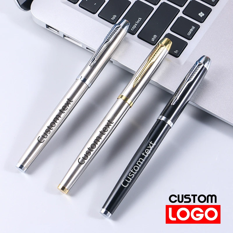 Metal Gel Pen Ballpoint Pen Arrow-shaped Pen Holder Signature Pen Custom Logo Stationery Wholesale Lettering Engraved Name