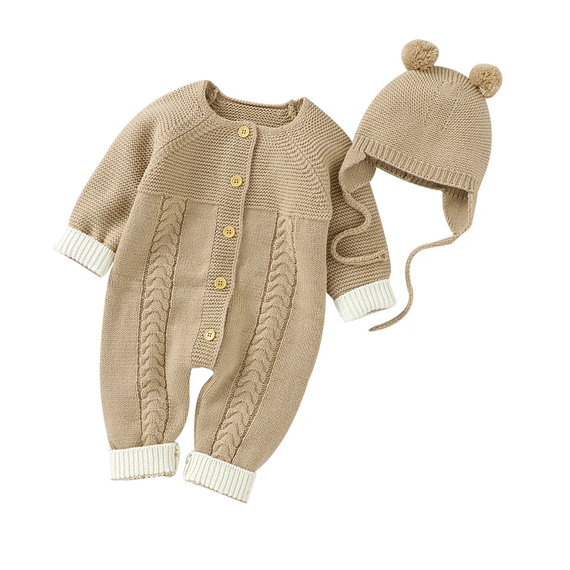 Baby Rompers Long Sleeve Knitted Infant Kids Unisex Jumpsuits Clothes Autumn Toddler Boy Overalls One Piece Infant Girl Playsuit