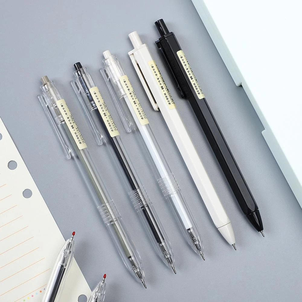 12pcs/set 0.35mm 0.5mm Simple STYLE gel pen Black ink for student writing creative Neutral Pen Press School Supplies kawaii