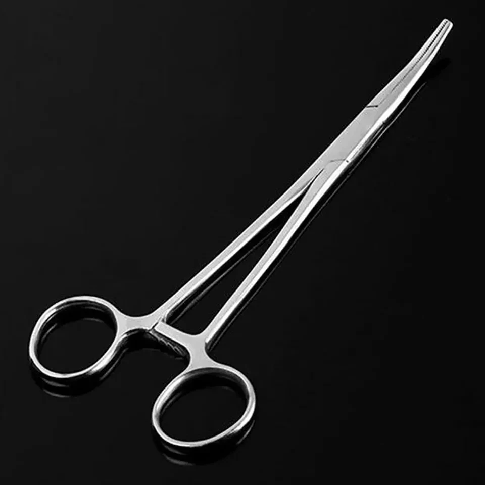 WALK FISH 18.5cm Stainless Steel Fishing Scissors Fish Hook Remover Pliers Bait Removal Tool Curved Tip Clamps Fishing Forceps