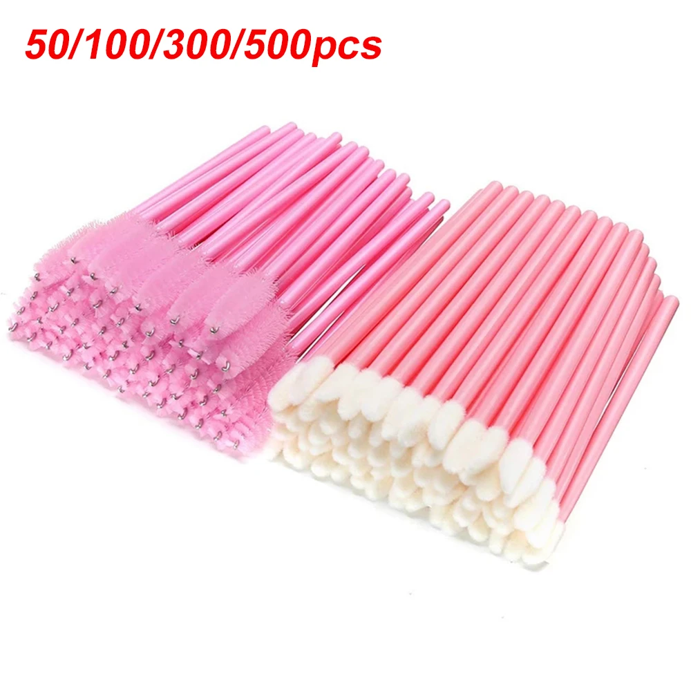 50/100/300/500pcs Eyebrow Eyelash Brushes Eyelash Spoolies Lash Wands Mascara Wands for Eyelash Extensions Makeup Brushes