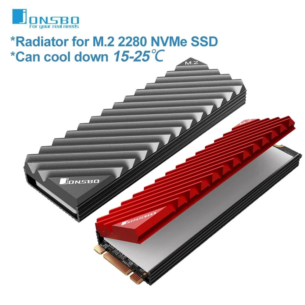 Jonsbo Radiator Heat Sink Cooling Pads M.2 2280 NVMe SSD Heat Disk Aluminum Heat Sink DissipationThermal Pad for m2 Desktop PC