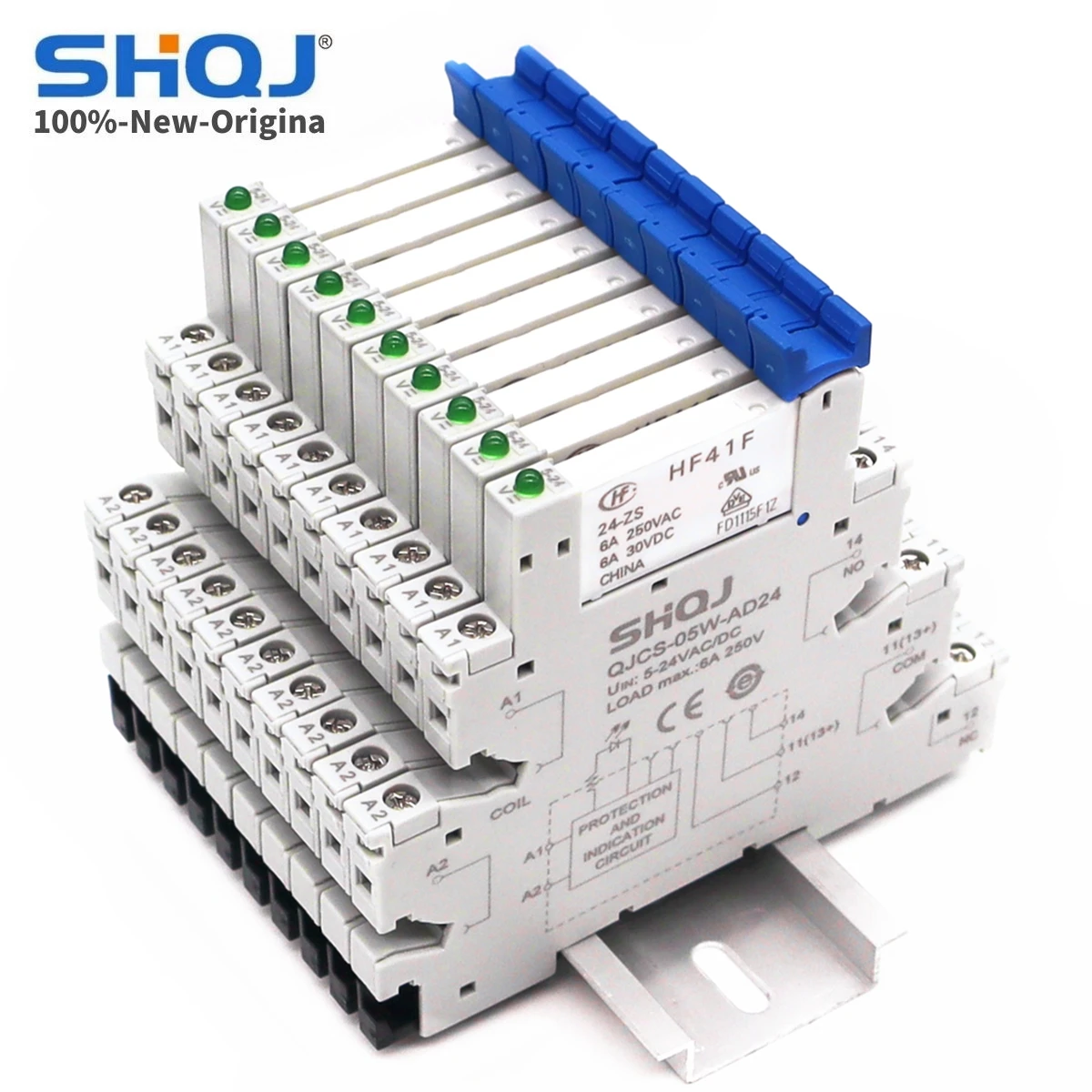 41F-1Z-C2-1 HF41F 24-ZS 12-ZS 5V 12V 24V 230V 6A 1CO Slim/SSR Relay Mount On Screw Socket with LED Wafer relay