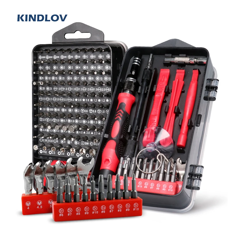 KINDLOV Screwdriver Set 138 In 1 Magnetic Torx Phillips Screw Bits Kit With Electrical Screwdrivers Wrench Repair Phone PC Tools