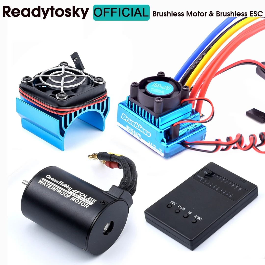 3650 2300KV / 3100KV / 3900KV / 4300KV / 5200KV Brushless Motor & 45A 60A 80A 120A ESC Combo for 1:10 RC Car Boat Part