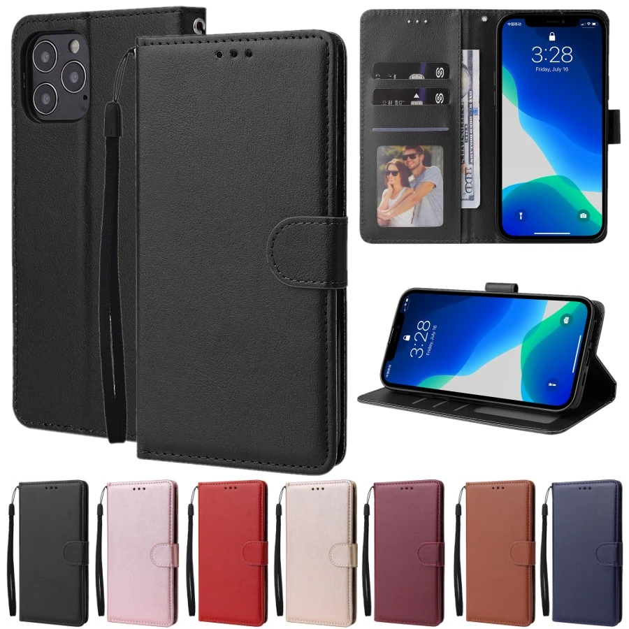 Flip Wallet Case PU Leather Cover With Card Slots Stand For iPhone 13 12 11 Pro Max XS Max XR X 8 7 6 6S Plus 5 5S SE2020 SE2016