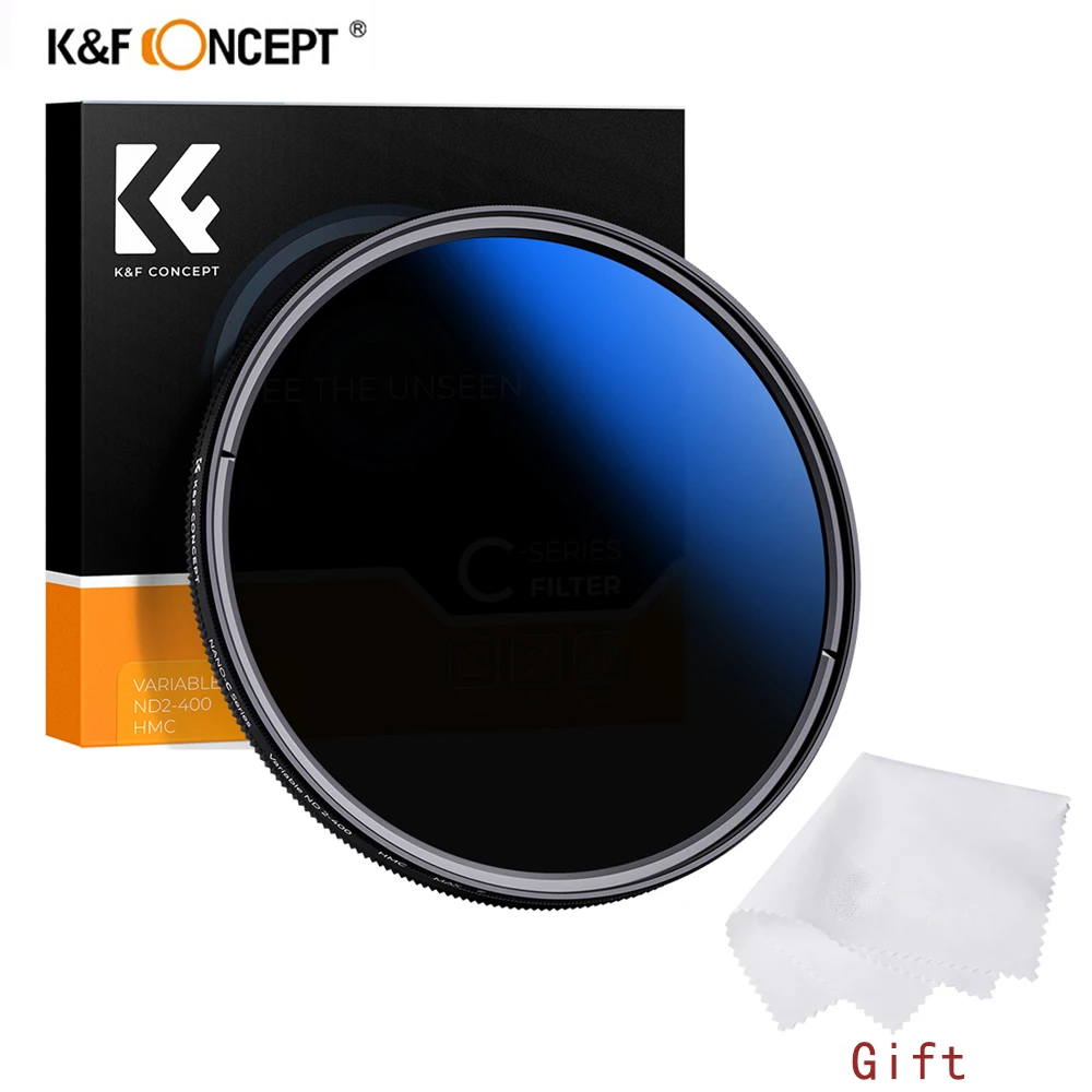 K&F CONCEPT ND2-ND400 Variable ND filter 37-82mm Multi Coated Adjustable Fader For DSLR Camera Neutral Density Lens Filter