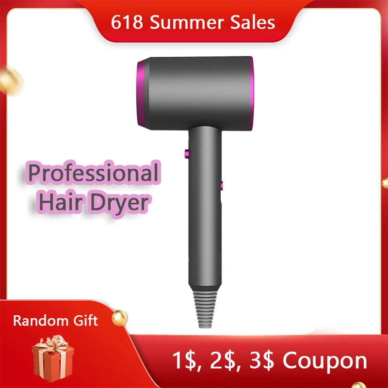 Professional Hair Dryer For Home Use Electric Mute Hot/Cold Air Hair Dryer Blue-Ray Negative Ion Air Collecting Hair Blow Dryer