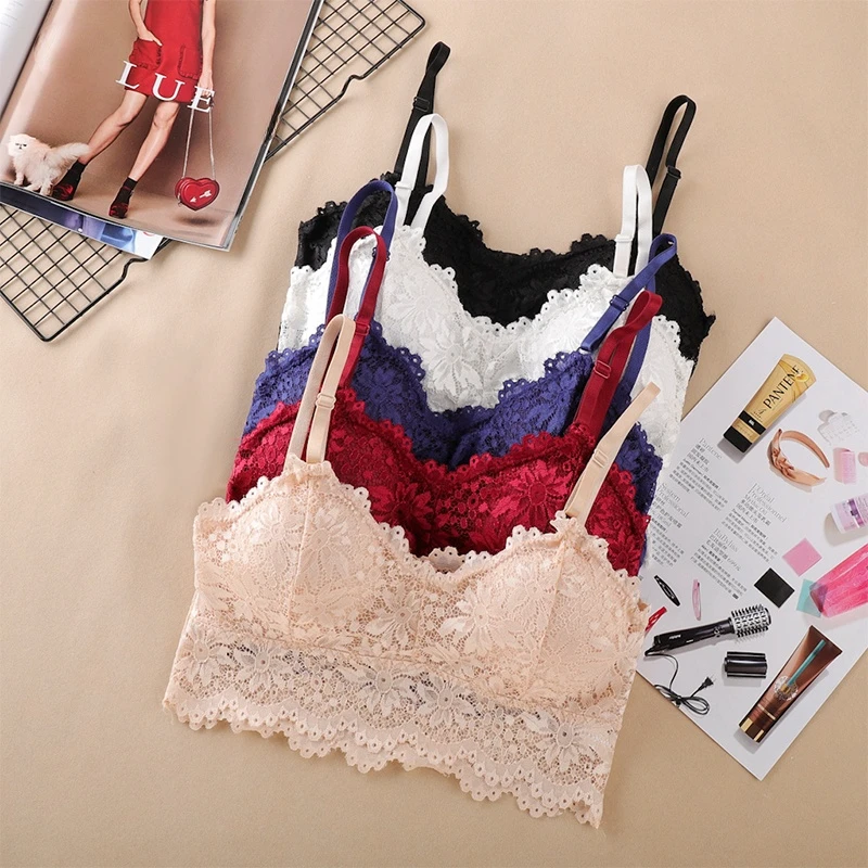 2021 New Arrival Women Push Up Wireless Lace Bra Top Women Plus Size Bralette Underwear Sexy Lingerie Full Cup Intimates