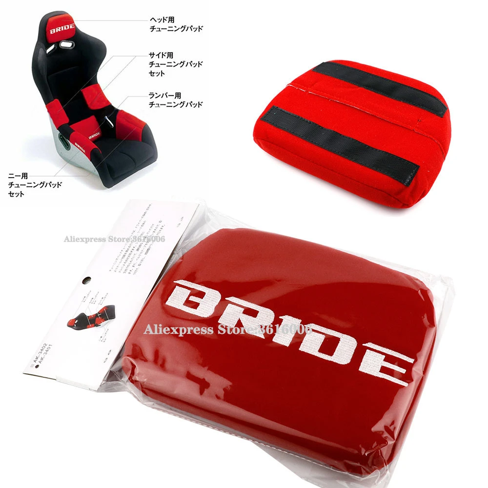 1X JDM BRIDE Racing Tuning Pad For Head Rest Cushion Bucket Seat Racing