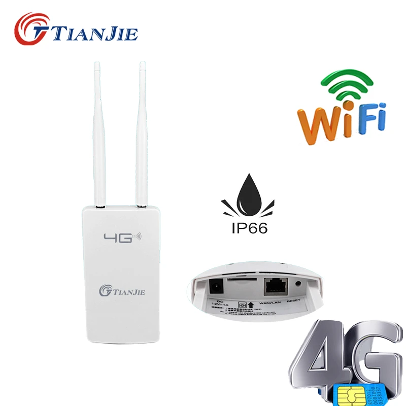 TIANJIE CPE905 High Speed 4g LTE Wifi Router IP66 Waterproof Outdoor Cpe External Dual Antenna Wireless With Sim Card Slot