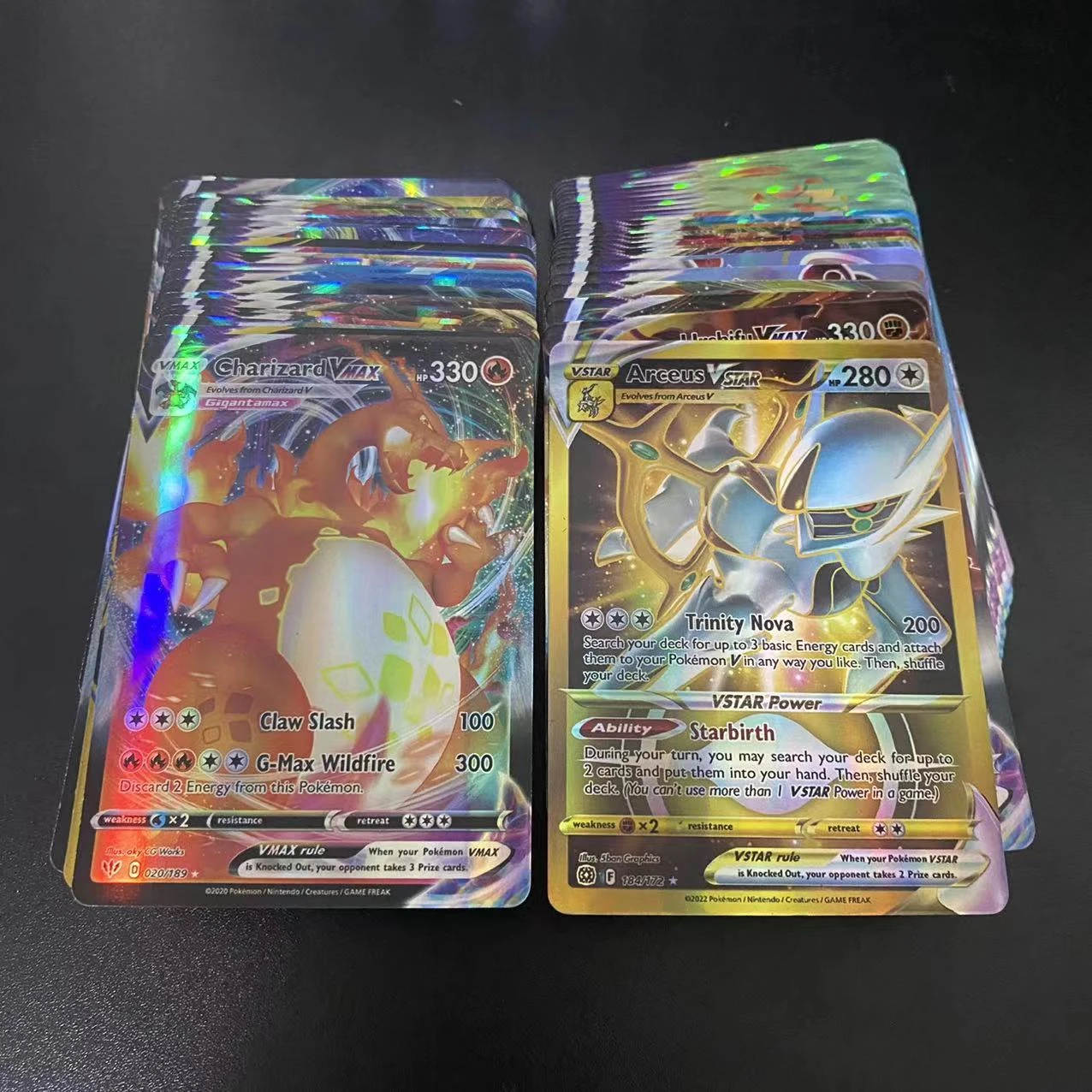 2021 New 100pcs/Set Pokemon Cards Vmax English Charizard Rainbow Tag Team GX Game Battle Carte Trading Card Toys for Children