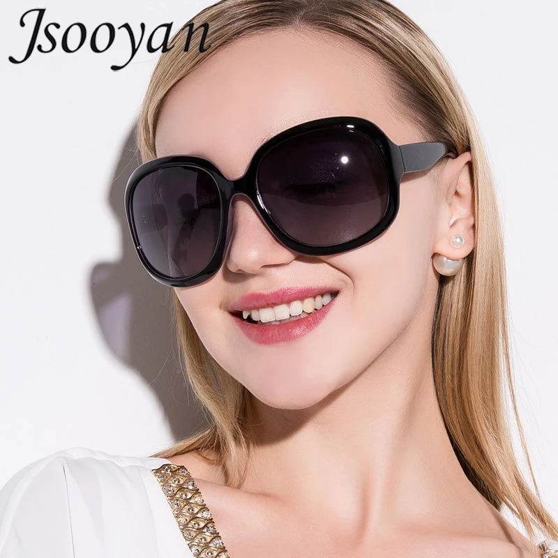 Jsooyan Oversized Polarized Sunglasses Women Luxury Brand Designers Oval Sun Glasses Vintage Black Shades UV400 zonnebril dames