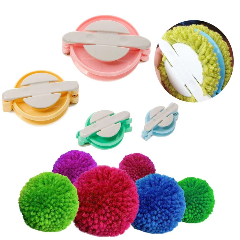4 Sizes Wool ball Maker Knitted Tools Yarn Pompon Wool Plush Ball Set Fluff Ball Weaver Wool Ball Production Tools Pompoms