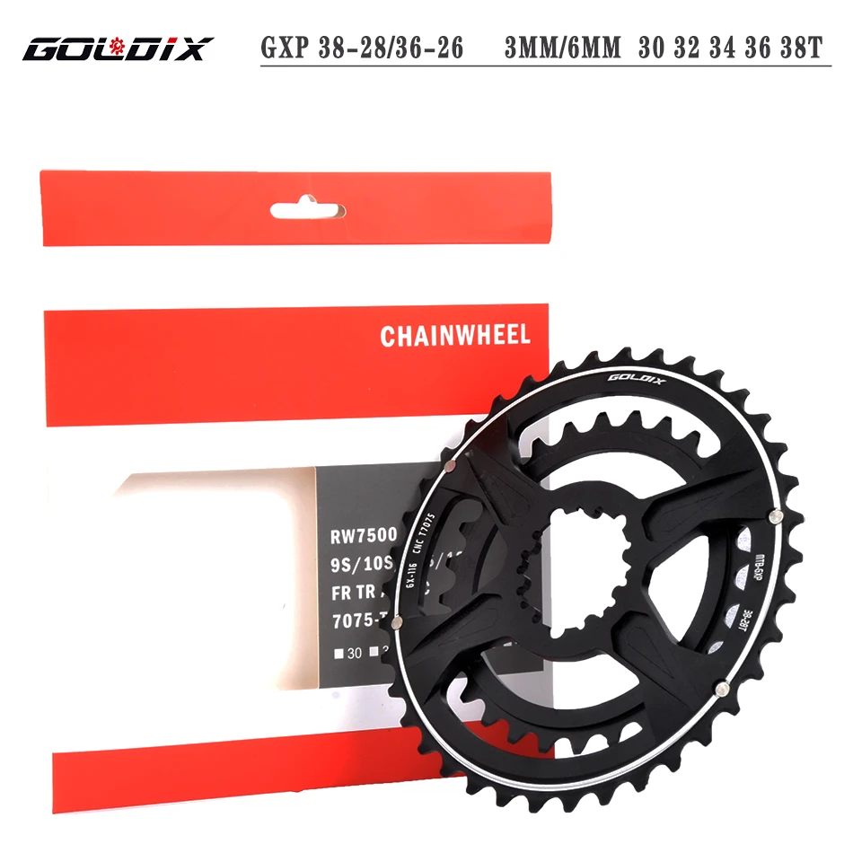 free deliv GOLDIX SRAMGXP Fahrrad Kettenblatt 32343638t Engen Breite Fahrrad Kettenblatt Fur GXP XX1 XO CNC AL7075 KurbelFahrrad