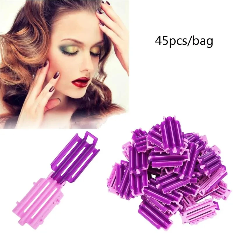 45pcs/bag Hair Clip Wave Perm Rod Bars Corn Curler DIY Curler Fluffy Clamps Rollers Fluffy Hair Roots Perm Hair Styling Tool