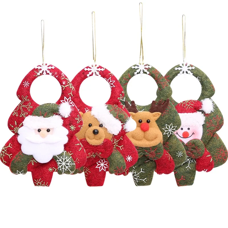 Retail 4pcs/lot Length 11cm New Xmas Gifts Christmas Tree Hanging Ornaments Santa Claus Pendants Drop Decorations for Home