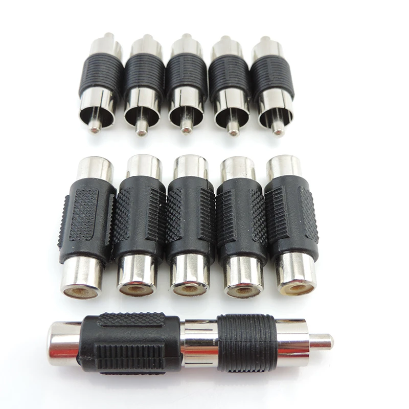 2pcs 5pcs 10pcs Rca dual Male to male Coupler female to female Adapter AV cable Plug 2/10X CCTV Connector Video Audio