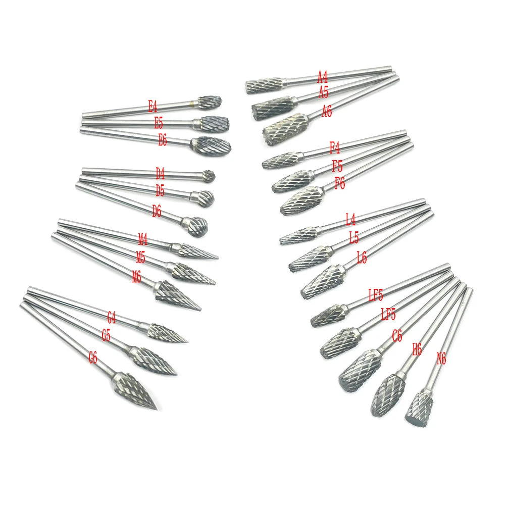 2.35mm Shank Tungsten Steel Carbide Bur Cutter Rotary Tool Burr Double Diamond Cut Rotary Dental Polishing Tools