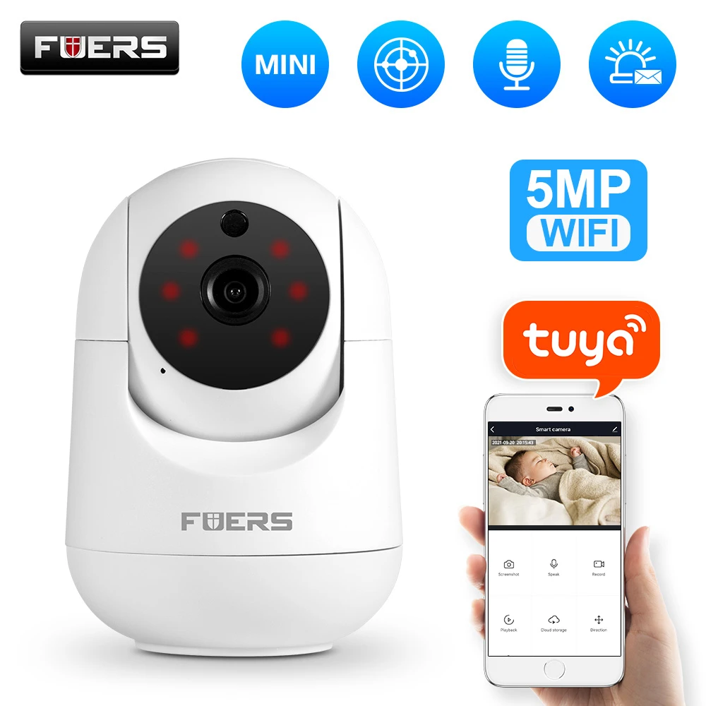 Fuers 1080P IP Camera Tuya Smart Surveillance Camera Automatic Tracking Smart Home Security Indoor WiFi Wireless Baby Monitor