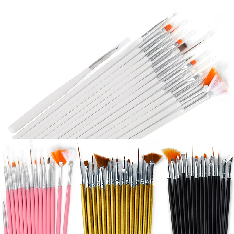 15 pcs Nail Art Brush Decorations Set Tools Professional Painting Pen for False Nail Tips UV Nail Gel Polish Brushes