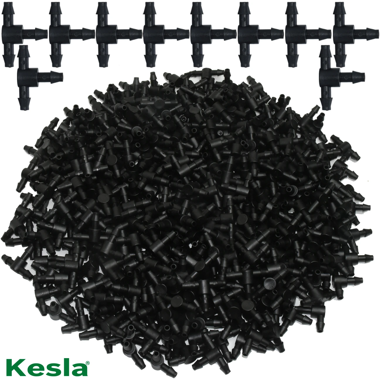 KESLA 50PCS Plastic Barbed 3-Way TEE Connector for 4/7mm Tubing Watering Pipe Hose Couplings Micro Drip Irrigation Garden Tools