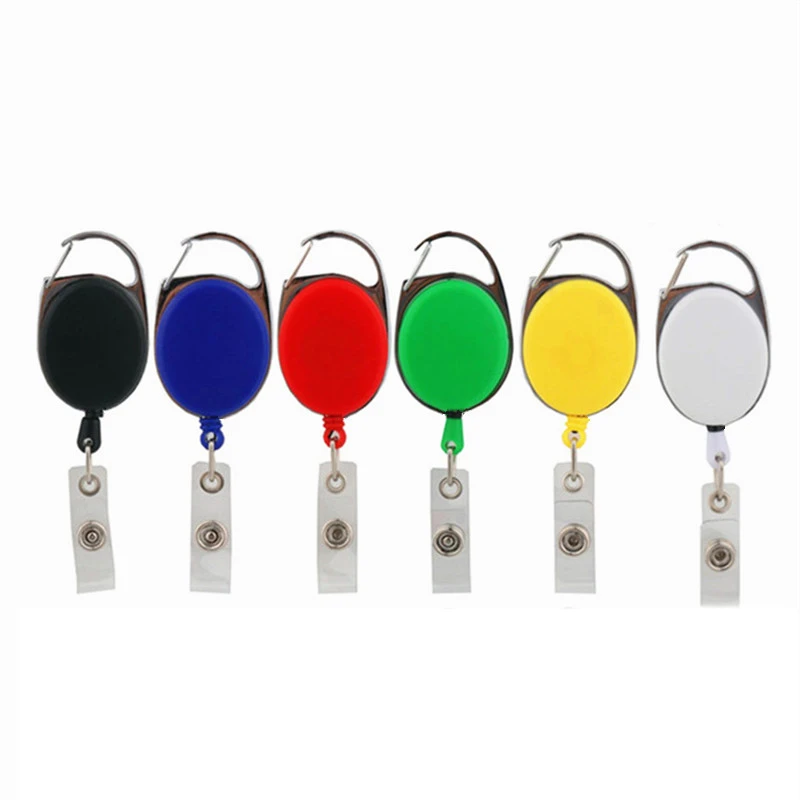 Various card sets Retractable Pull Badge Reel ID Lanyard Name Tag Card Badge Holder Reels Recoil Belt Key Ring Chain Clips