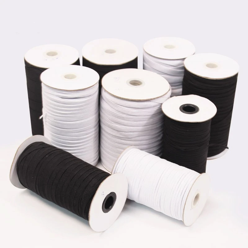 5M 3-50mm Flat Elastic Bands Black White Nylon Rubber Waist Band for Pregnant Baby DIY Sewing Garment Applique Bags Accessories