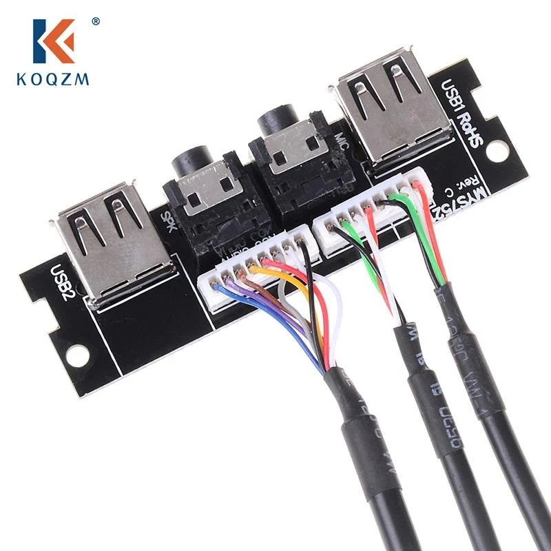 1*Audio Cable PC Computer Case PCB Front Panel USB 2.0 Audio Port Mic Cable Motherboard Connection Cable