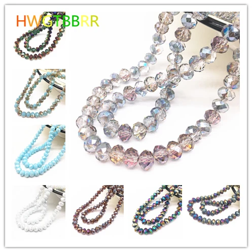 Wholesale 4x3/6x4/8x6mm Rondelle Austria Faceted Crystal Glass Beads,Wheel Beads,Transit Beads,Bracelet Necklace Jewelry Making