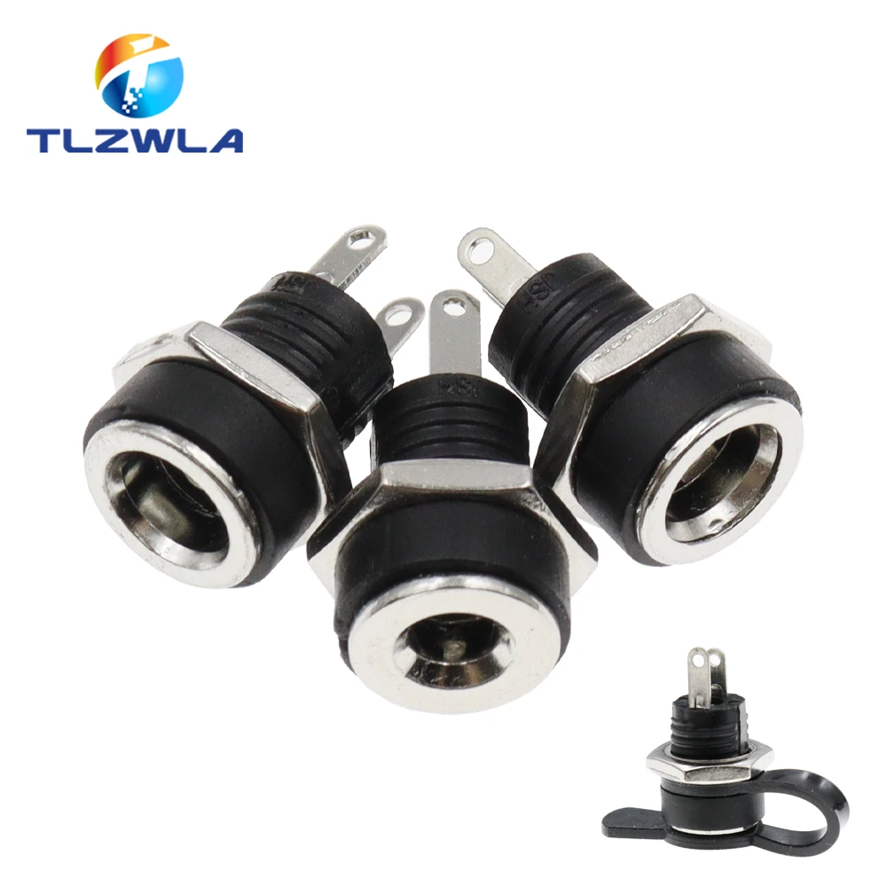 10PCS DC-022B 3A 12v for DC Power Supply Jack Socket Female Panel Mount Connector 5.5 mm x 2.1mm 5.5 mm x 2.5mm DC022B Connector