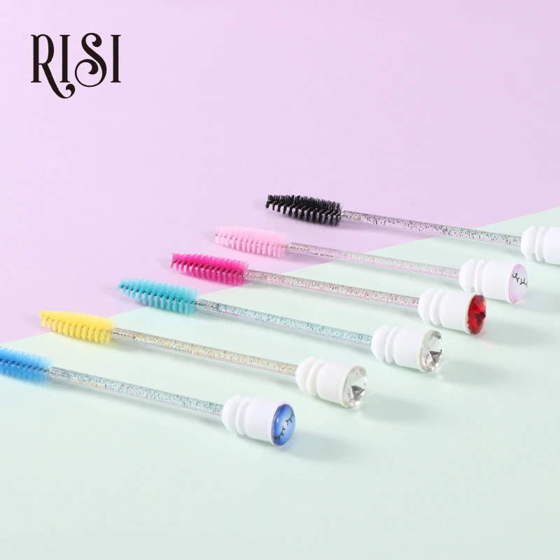 Indivual Crystal Eyebrow Brush Separate With Tube Eyelash Brush Reusable Lash Makeup Brush For Eyelash Extension Makeup Tools