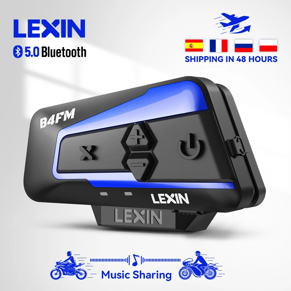 Lexin LX-B4FM 4 Riders 1600M Bluetooth intercomunicador moto,Motorcycle Intercom Headsets with FM Radio BT Helmet Headset intercomunicadores de casco moto