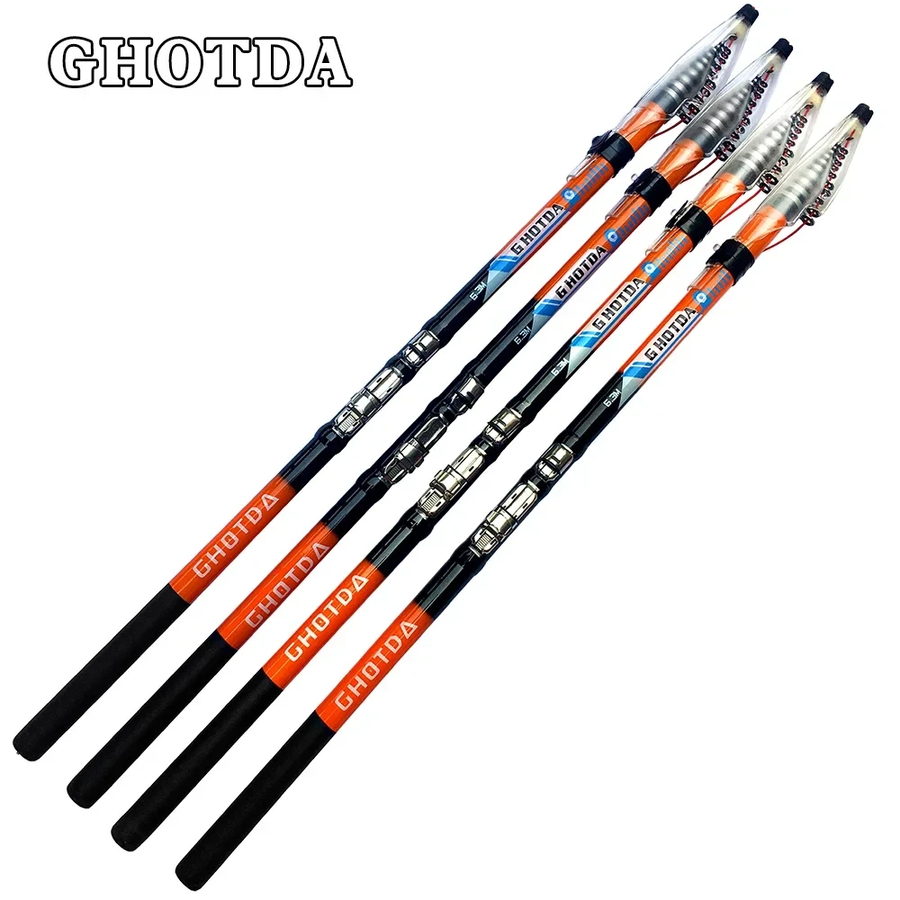 GHOTDA Carbon Fiber 2.7M 3.6M 4.5M 5.4M 6.3M Rock Fishing Rod Telescopic Rock Fishing Rod Carp Feeder Rod Surf Spinning Rod
