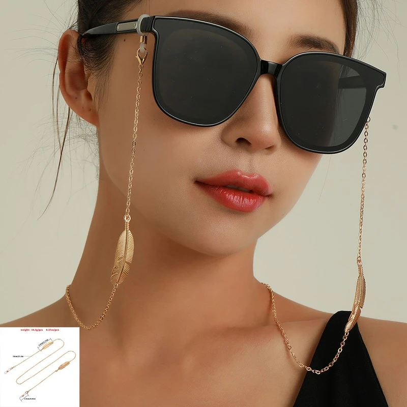 2021 Simple Fashion Beaded Sunglasses Mask Chain Bohemian Leaf Cross Charm Face Mask Anti-skid Glasses Chain Jewelry for Women