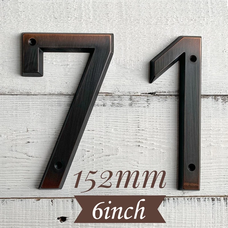 Aged Bronze 152mm Very Big House Number Door Address Number Zinc Alloy Screw Mounted Outdoor Address Sign #0-9