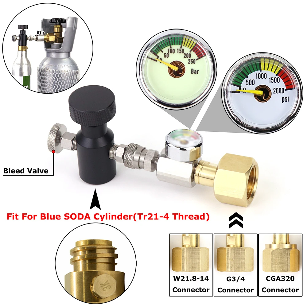 New Soda Stream SodaStream Co2 Cylinder Tank Refill Adapter Adaptor Filling Station  W21.8-14 G3/4 Or CGA320