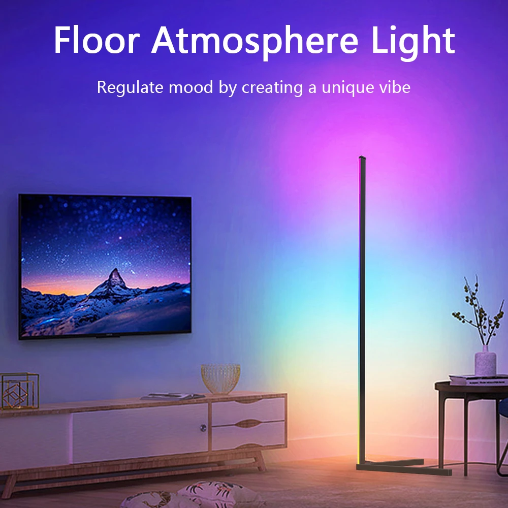 RGB LED Floor lamp Bedroom Bedside Decoration Floor Light Living Rom Art Decor Indoor Atmospheric Standing Stand Lighting