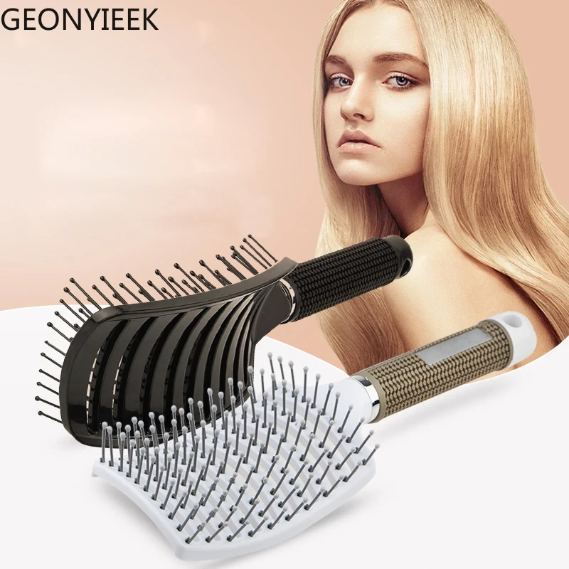 Curved Vented Professional Detangling Comb Portable Home Massage Hair Brush Styling Tools Fast Drying Barber Hairdressing Salon